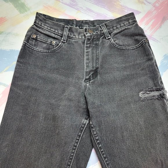 Vintage 90s Lee Faded Black Ripped Mom Jeans - Picture 4 of 5